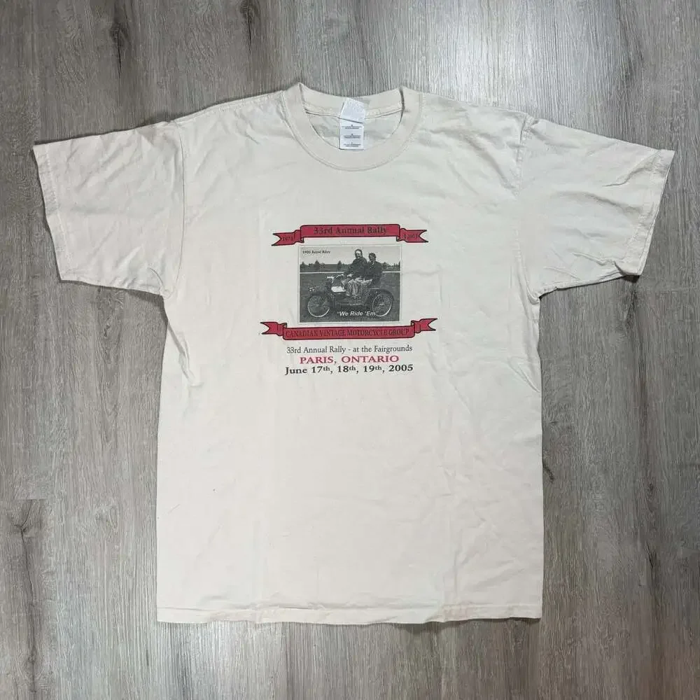 Gildan Mens 2005 Canadian Vintage Motorcycle Group 33rd Annual Rally T-Shirt - Picture 1 of 6